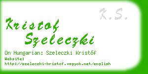 kristof szeleczki business card